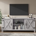 YESHOMY Modern Farmhouse TV Stand with Two Barn Doors and Storage Cabinets for Televisions up to 65+ Inch, Entertainment Center Console Table, Media Furniture for Living Room, 58 Inch, Gray Wash - Image 4