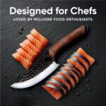 Matsato Chef Knife - Perfect Kitchen Knive for Cooking, Chopping. Japanese Steel Knife for Home, BBQ. For Balance & Control, 6.3 Inch - Image 7