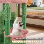 TWDEPART 37.5" All-in-One Cat Tree Tower with Scratching Board & Posts Cozy Sleeping Perch Hammock and Toy Balls, Green - Image 6