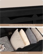 39.4" Storage Bench, Storage Chest, Lift-Top Storage Trunk with 2 Safety Hinges, Wooden Storage Box Chest Organizer for Bedroom, Entryway, Living Room, Black SB04504X - Image 7
