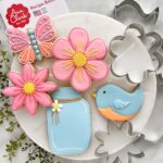 Ann Clark Cookie Cutters Flower Garden Cookie Cutters 5-Pc Set Made in USA, Butterfly, Bird, Flower, Daisy, Mason Jar - Image 2