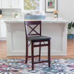 Linon Triena X Back Folding Counter Stool, Brown - Image 11