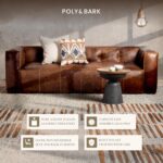 POLY & BARK Capa 92" Sofa – Chocolate Brown Full-Grain Pure-Aniline Italian Leather, Boxy Modern Design, Feather-Fiber Cushions, Solid Wood Frame - Image 6