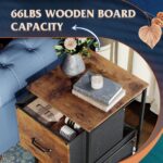 DEVAISE 2 Drawer Mobile File Cabinet, Rolling Printer Stand, Fabric Vertical Filing Cabinet fits A4 or Letter Size for Home Office, Rustic Brown Wood Grain Print - Image 5