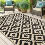 Smiry Waterproof Outdoor Rug 5x8 ft, Reversible Plastic Straw Patio Camping Rugs, Outdoor Indoor RV Mat Carpet for Patio, Outside Entry, Backyard, Deck, Bench, Picnic, Camper, Black & Beige - Image 7