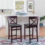 Linon Triena X Back Folding Counter Stool, Brown - Image 12