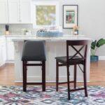 Linon Triena X Back Folding Counter Stool, Brown - Image 3