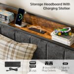 Twin Bed Frame with Smart LED Lights, Storage Headboard and USB Charging Station, Metal Platform Bed Easy Assembly, Noise Free, No Box Spring Needed - Image 5