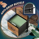 DEVAISE 2 Drawer Mobile File Cabinet, Rolling Printer Stand, Fabric Vertical Filing Cabinet fits A4 or Letter Size for Home Office, Rustic Brown Wood Grain Print - Image 6