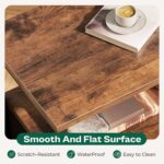 Huuger Nightstand Set of 2, Night Stand with Fabric Drawer, Mesh Shelf, Side Table with Storage, Fabric Drawer Dresser, Open Shelf, Metal Frame, Bedroom, Rustic Brown - Image 9