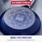 Blue Diamond 10" Nonstick Frying Pan Skillet, Diamond Infused PFAS & PTFE-Free Ceramic Pot, Dishwasher & Oven Safe, Stay Cool Handle, Durable Non Toxic Metal Utensil Safe, Egg & Omelet Pan, Blue - Image 8