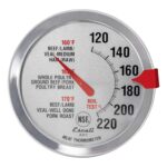 Escali AH1 Stainless Steel Oven Safe Meat Thermometer, Extra Large 2.5-inches Dial, Temperature Labeled for Beef, Poultry, Pork, and Veal Silver NSF Certified - Image 3
