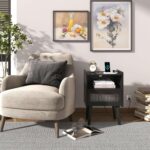 Nightstand with Charging Station, Bedside Tables, End Table Side Table with 2 Tiers Storage Space, for Bedroom, Living Room, Black CAMLBZ07BE - Image 9