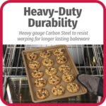 GoodCook BestBake Nonstick Textured Carbon Steel Cookie Sheet, 11" x 17", Large Baking Sheet, Even Heating, Scratch-Resistant, Non-Toxic, Durable, Ideal for Baking and Sheet Pan Dinners - Image 3