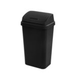 Sterilite 4-Pack Swing Top Wastebasket, Sleek Square Profile Trash Can, 13 Gallon, Black - Modern Garbage Bin for Kitchen, Bathroom, Garage and Workspace, Fits 13 Gal Liners - Image 8
