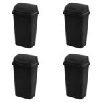 Sterilite 4-Pack Swing Top Wastebasket, Sleek Square Profile Trash Can, 13 Gallon, Black - Modern Garbage Bin for Kitchen, Bathroom, Garage and Workspace, Fits 13 Gal Liners - Image 2