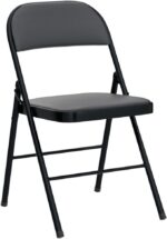 Karl home 6 Pack Black Folding Chairs with Padded Seats for Outdoor & Indoor, Portable Stackable Commercial Seat with Steel Frame for Events Office Wedding Party, 330lbs Capacity - Image 6