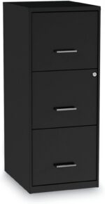 Alera Soho Vertical File Cabinet, 3 Drawers: File/File/File, Letter, Black, 14" X 18" X 34.9" - Image 2