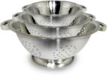 ExcelSteel Colander Set Stainless Steel | Nesting Design | Mirror Polished | Oversized Handles | 1-4 Quart, Set of 3 - Image 2