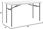 Living and More 4ft Straight Folding Utility Table, White, Indoor & Outdoor, Portable Desk, Camping, Tailgating, & Crafting Table - Image 4