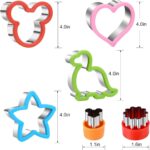 Elfkitwang Sandwich Cookie Cutters Set, Dinosaur,Heart,Star,Mouse,Sandwich Knife Cookie Knife Vegetable Cutter Food Grade Cookie Mould.(12Pcs) - Image 3