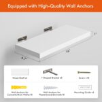 16’’White Floating Shelves for Wall Set of 4,Rustic Wood Shelf for Room Decor/Storage/Display,Small Bookshelf,Wall Mounted Hanging Shelves for Bedroom, Bathroom, Living Room, Kitchen - Image 6