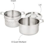 All-Clad Stockpot 8 qt Stainless Steel Multipot With Insert & Lid, Stainless Steel Pot, Induction, Oven Broiler Safe 600F Skillet, Professional Cookware, Silver - Image 8