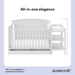 Storkcraft Steveston 5-in-1 Convertible Crib & Changer (White) – GREENGUARD Gold Certified, Fits Standard Crib Mattress, Converts to Toddler Bed and Full Bed, 4 Adjustable Mattress Heights - Image 4