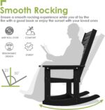 GREENVINES Outdoor Rocking Chairs | Set of 2 | Porch Rocker | HDPE Plastic | Black | Oversized Rockers | High Back | Big & Tall | Ladder Back | for Patio Outside Backyard Balcony - Image 5