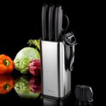RAXCO Knife Set with Block,10-Piece Kitchen Knives Stainless Steel,Pro-sharpened for Cooking,Slicing,Mincing,Dicing,Black - Image 3