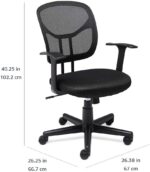 Amazon Basics Mesh Mid-Back Adjustable-Height 360-Degree Swivel Office Desk Chair with Armrests, Lumbar Support and Easy to Assemble, Black - Image 4