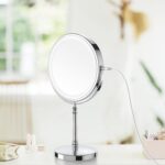 Lighted Makeup Mirror, 3000 mAh Rechargeable Double Sided Magnifying Vanity Mirror with 3 Colors, 1x/10x, 360° Rotation , Brightness Adjustable Magnification Cosmetic Light up Mirror, Women Gift - Image 9