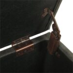 Homepop Home Decor |K2380-E903| Luxury Large Faux Leather Square Storage Ottoman | Ottoman with Storage for Living Room & Bedroom, Gray - Image 9