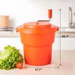 CLIVIA 5 Gal/20 Qt Large Commercial Salad Spinner Jumbo Manual Lettuce Dryer-Dries up to 7 Heads of Lettuces - Image 3