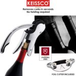 Stainless Steel Wine Opener Compact Vertical Corkscrew Wine Bottle Opener with Foil Cutter - Image 6