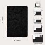 Black Rugs for Living Room Fluffy 4x6 ft Bedroom Rug Non-Slip Area Rugs Shag Carpet for Nursery Kids PlayRoom Dorm Office Indoor Modern Plush Carpets Boys - Image 3