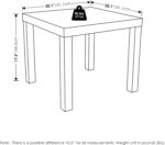 Furinno Classic Homey Square Parsons Side End Table, 1-Pack, Black - Image 4