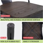 FDW | Metal Dining Chairs with Wooden Seat | Set of 4 | Black | Stackable Tolix Side Chairs with Backrest | Scratch-Resistant | Non-Slip Feet | Indoor/Outdoor Use | 330 lbs | for Dining & Kitchen - Image 7