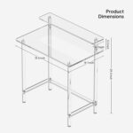Eglaf Acrylic Desk - Home Office Desk with Monitor Stand - Modern Clear Desk Study Writing Table Computer Desk for Office, Living Room, Bedroom, 31.5" L x 19.7''W x 34.7" H - Image 4