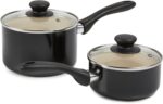 Amazon Basics 11-Piece Ceramic Non-Stick Pots and Pans Set, Dishwasher & Oven Safe, Non-Toxic, Easy Clean, Black/Cream - Image 6