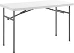 Living and More 4ft Straight Folding Utility Table, White, Indoor & Outdoor, Portable Desk, Camping, Tailgating, & Crafting Table - Image 2