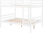 FLEXISPOT Full Over Full Solid Wood Bunk Bed with Ladder,Wooden Bunk Bed with High Guardrail and Ladder for Kids, Teens, Dorm Rooms, and Guest Rooms,No Box Spring Needed,White - Image 6