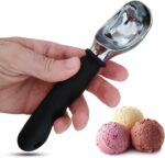 Heavy Duty Ice Cream Scoop Stainless Steel Icecream Scooper With Non Slip Rubber Grip Handle, Metal Spade Spoon Kitchen Tool 7 inch - Image 2