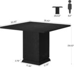 Tribesigns Square Dining Table with 2 Placemats, Modern Engineered Wood Small Dinner Kitchen Table for 4 People (Black) - Image 3