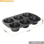 Tiawudi 3 Pack Nonstick Muffin Pan, Carbon Steel Cupcake Pan, Easy to Clean and Perfect for Making Muffins or Cupcakes, 6 Cup Jumbo - Image 3