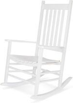 Shine Company Vermont Porch Rocker, High Back Wood Rocking Chair, White - Image 2