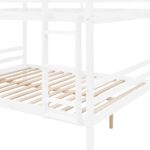 FLEXISPOT Full Over Full Solid Wood Bunk Bed with Ladder,Wooden Bunk Bed with High Guardrail and Ladder for Kids, Teens, Dorm Rooms, and Guest Rooms,No Box Spring Needed,White - Image 9