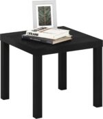 Furinno Classic Homey Square Parsons Side End Table, 1-Pack, Black - Image 2