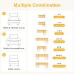 Karl home Sectional Sofa Modular Deep Seat Sofa Couch with Ottoman, Corduroy Sofa Sleeper Comfy Upholstered Furniture for Living Room, Apartment, Studio, Office, (3-Seat & 1-Ottoman, Khaki) - Image 6