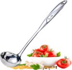 High Grade Soup Ladle,Cooking Ladle for Soup,Heat-proof Design of Hollow Handle,Stainless Steel Kitchen Utensil（4ouce/13.5 Inch) - Image 2